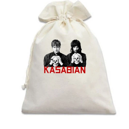 Подарочный мешочек, Белый, Kasabian с черепом