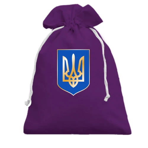 Подарунковий мішечок, фіолетовий, з гербом України (2)