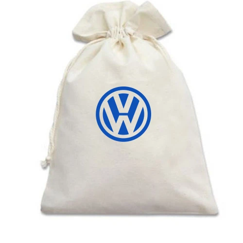 Подарочный мешочек, белый, Volkswagen (лого)