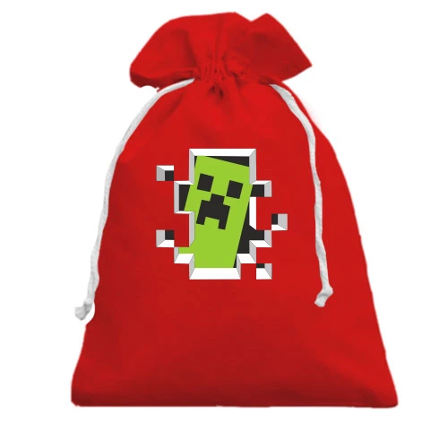 Подарочный мешочек, Красный, Crash Minecraft