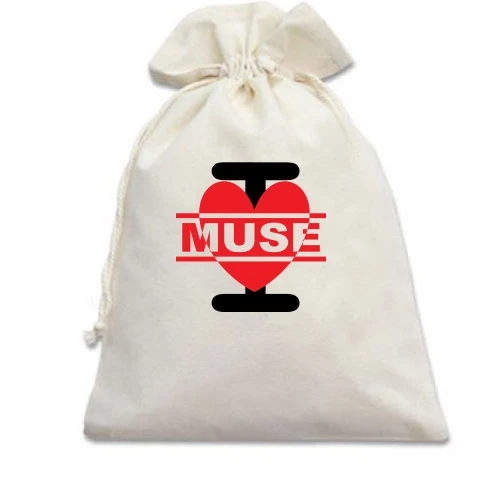 Подарунковий мішечок, Білий, I love Muse