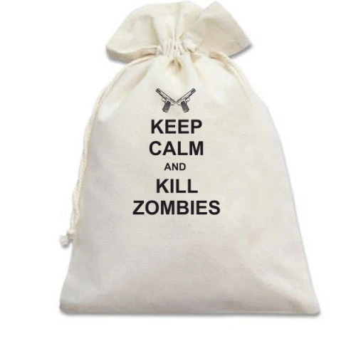 Подарочный мешочек Keep Calm and kill zombies