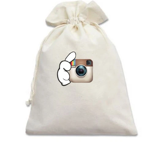 Подарочный мешочек, белый, Instagram (инстаграм)
