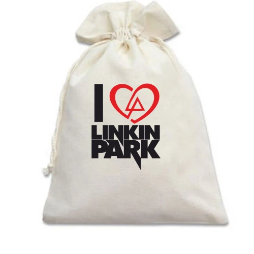 Подарочный мешочек, Белый, I love linkin park (Я люблю Linkin Park)