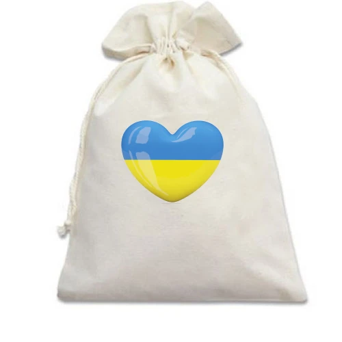 Подарунковий мішечок, Білий, Люблю Україну