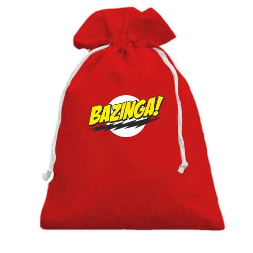 Подарочный мешочек, красный, Bazinga