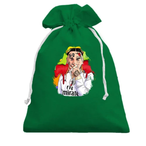 Подарунковий мішечок, Зелений, з 6IX 9NINE в формі