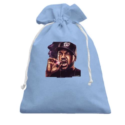 Подарочный мешочек, Белый, с курящим Ice Cube