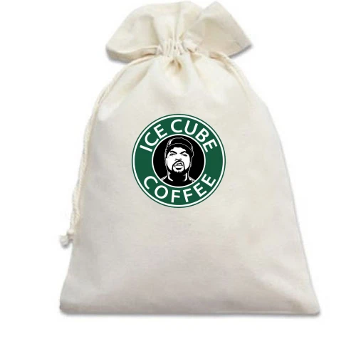 Подарочный мешочек, Голубой, Ice Cube coffee