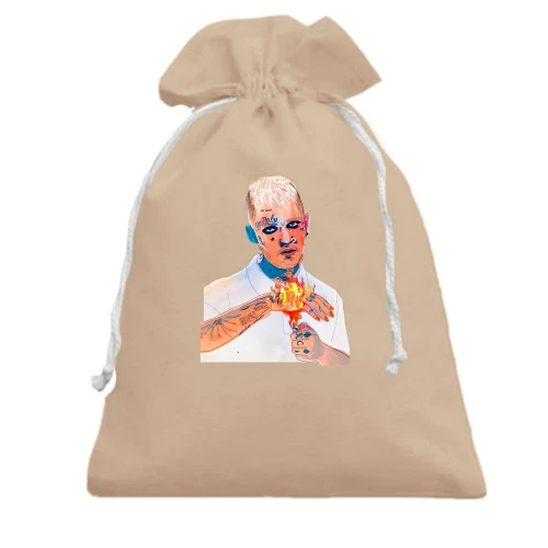 Подарочный мешочек, Черный, с Lil Peep и огнем