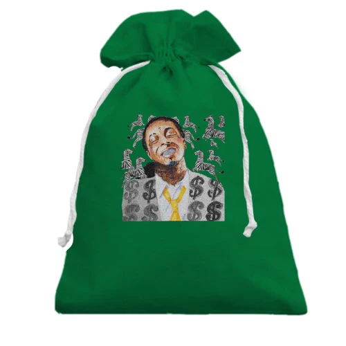 Подарунковий мішечок, Зелений, з Lil Wayne і зебрами