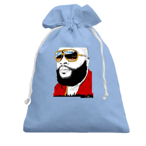 Подарочный мешочек, Голубой, с Rick Ross в очках