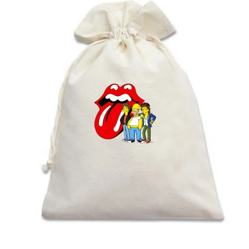 Подарочный мешочек, Белый, Rolling Stones (Simpsons)