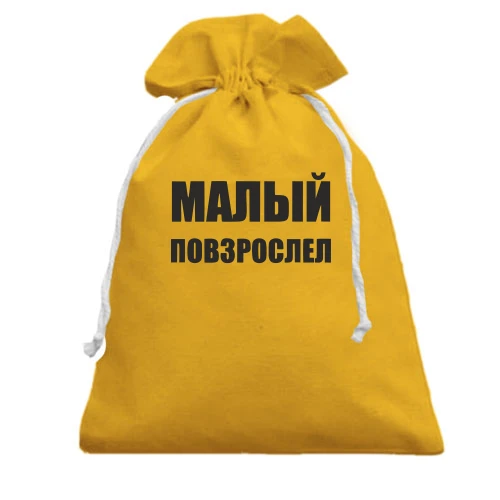 Подарунковий мішечок з написом "Малий подорослішав"