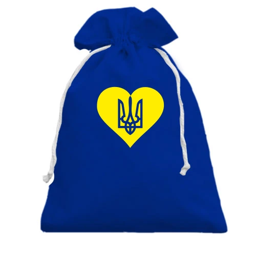Подарочный мешочек с гербом Украины в сердце