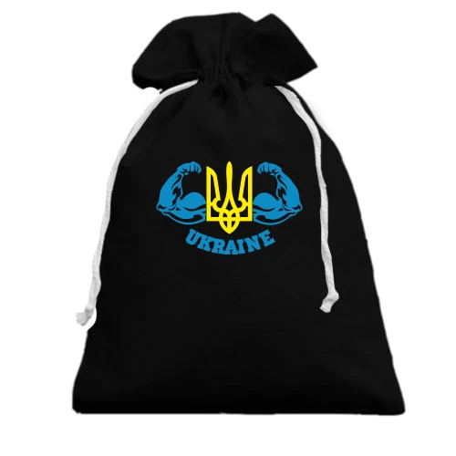 Подарочный мешочек, черный, Ukraine (WorkOut Style)