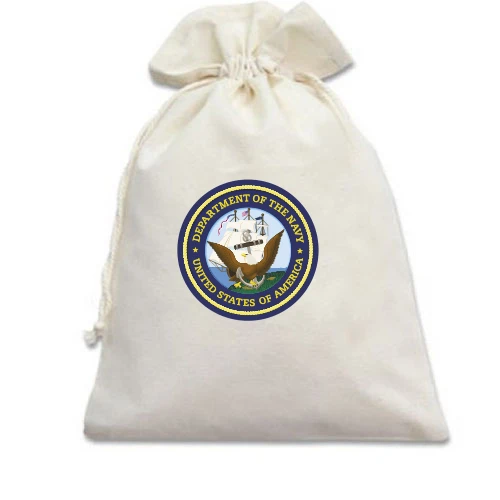 Подарочный мешочек, Белый, NAVY (logo big)