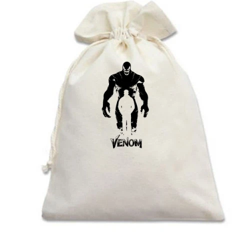Подарочный мешочек, Белый, с силуэтом "Venom"
