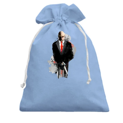 Подарочный мешочек, Голубой, с Hitman (арт)