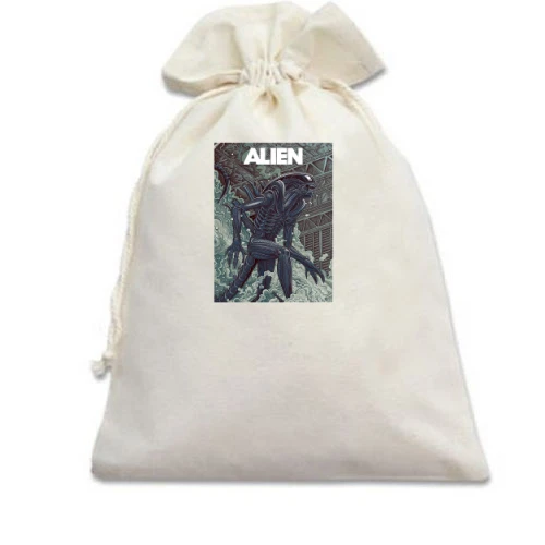 Подарочный мешочек, Белый, с постером Alien