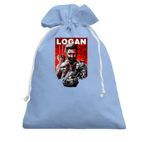 Подарунковий мішечок, Білий, з постером фільму Логан (Logan)