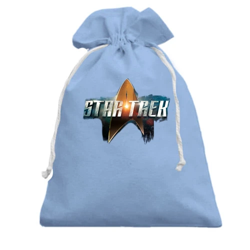 Подарочный мешочек, Голубой, с надписью Star Trek