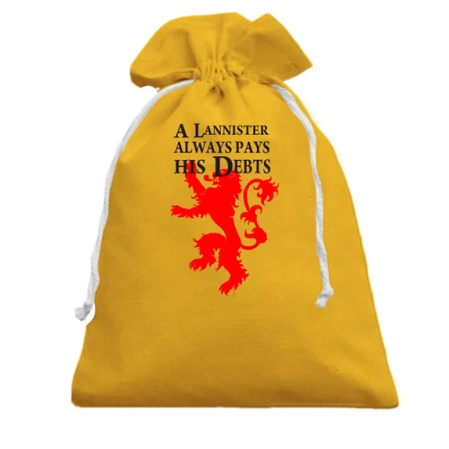 Подарочный мешочек, Желтый, a lannister always pays his debts