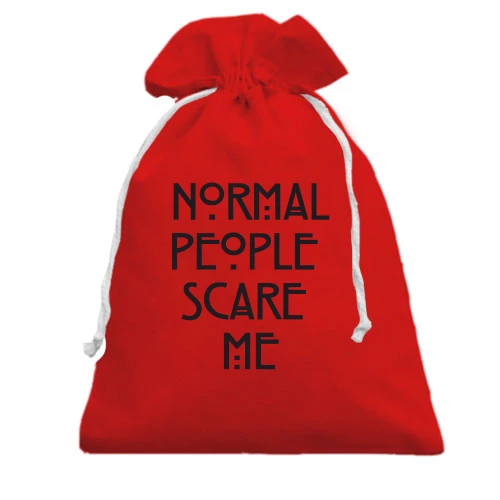 Подарочный мешочек, красный, Normal peoplle scare me