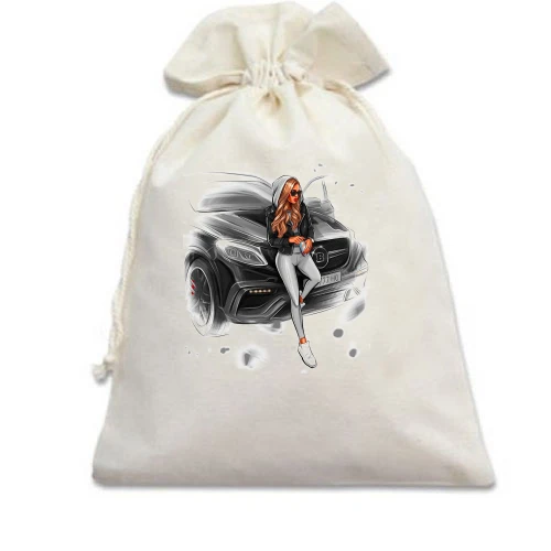 Подарочный мешочек, белый, Mercedes GLE Brabus Art