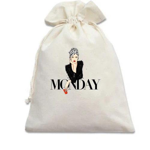 Подарочный мешочек, Голубой, Monday