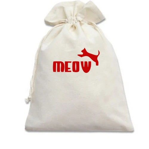 Подарочный мешочек с надписью "Meow" в стиле Пума