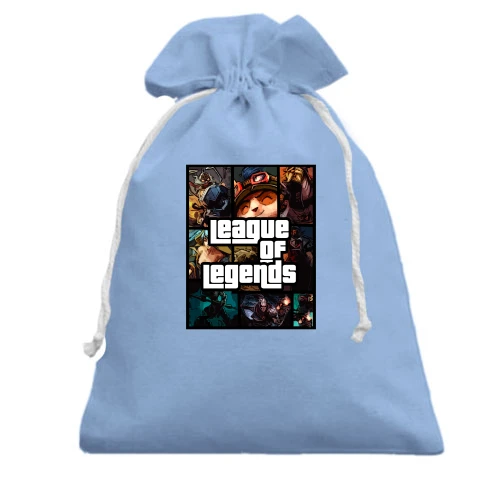 Подарочный мешочек, Белый, League of Legends в стиле GTA