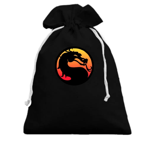 Подарочный мешочек, Черный, с логотипом Mortal Kombat
