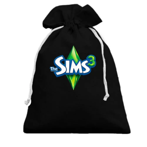 Подарочный мешочек, Черный, с логотипом Sims 3