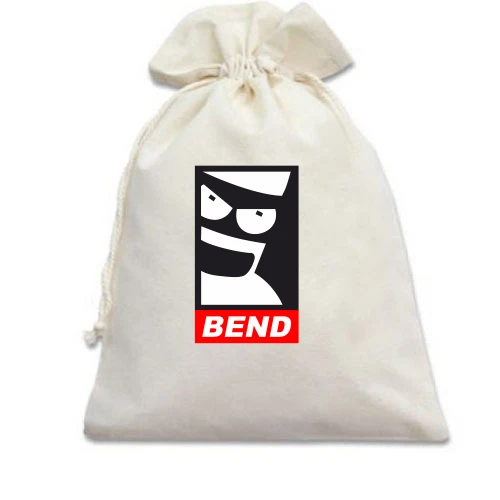 Подарочный мешочек, белый, BEND (OBEY Bender)