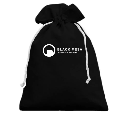 Подарочный мешочек, Черный, с логотипом сотрудника Black Mesa (Half Life)