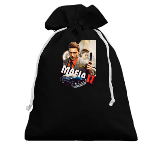 Подарочный мешочек, Черный, с постером к Mafia 2 - Vito Scaletta
