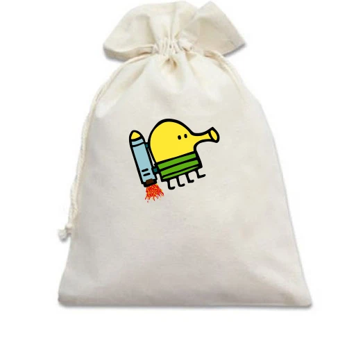 Подарочный мешочек, Голубой, с Doodle Jump