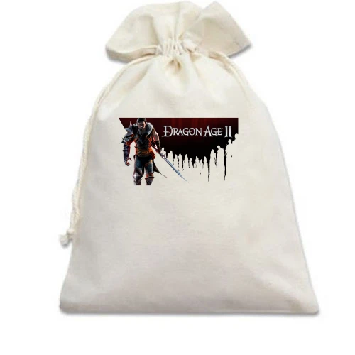 Подарочный мешочек, Голубой, с постером к Dragon Age 2
