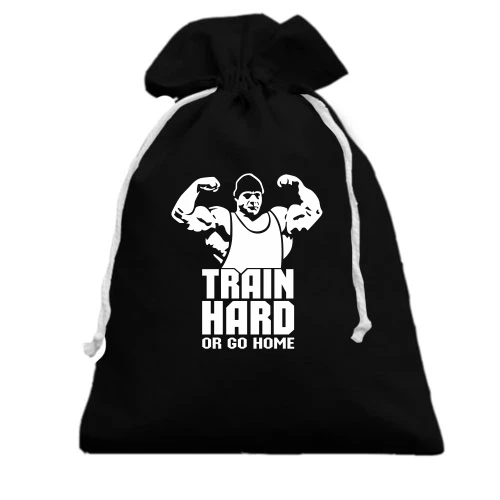 Подарунковий мішечок, Чорний, Train hard or go home