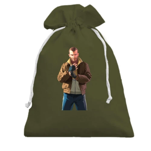Подарочный мешочек, Черный, с Нико Белликом (GTA 4)