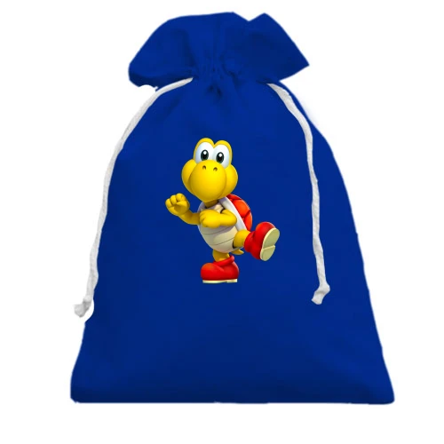 Подарочный мешочек, Голубой, с черепахой из игры Марио