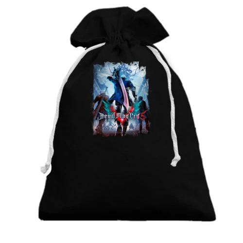 Подарочный мешочек, Черный, с постером игры Devil May Cry 5