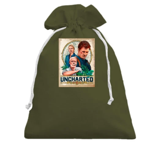 Подарочный мешочек, Черный, с обложкой игры Uncharted