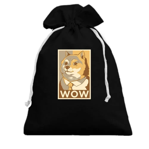 Подарунковий мішечок, Чорний, wow doge