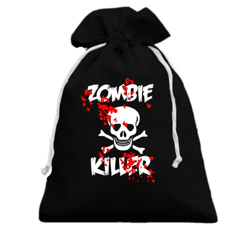 Подарочный мешочек, черный, Zombie killer