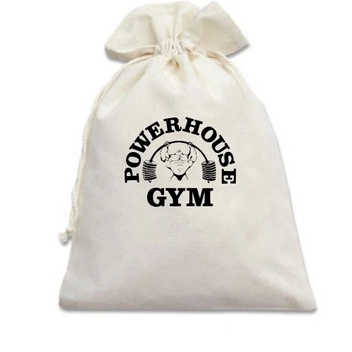 Подарочный мешочек, белый, Powerhouse gym