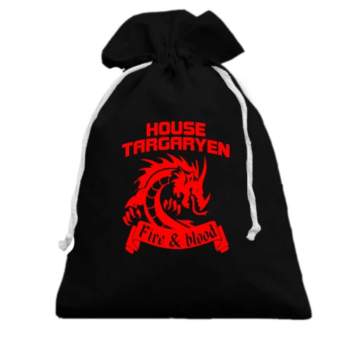 Подарочный мешочек, черный, Targaryen - Fire and Bllod
