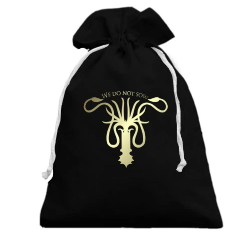 Подарочный мешочек, черный, с гербом House Greyjoy