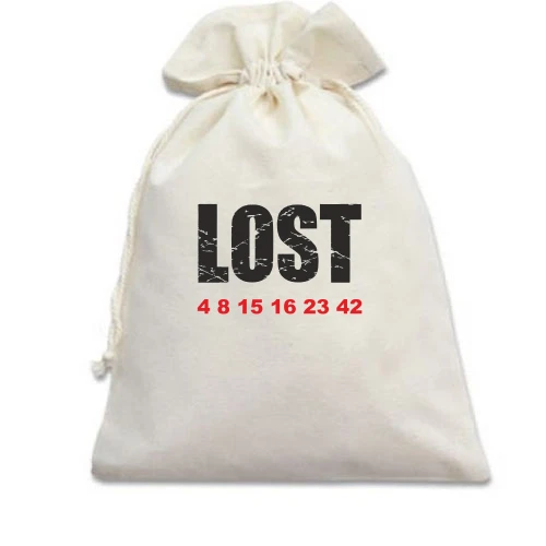 Подарочный мешочек, белый, Lost